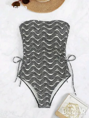 Дамски бански в черно и бяло , снимка 5 - Бански костюми - 50311067