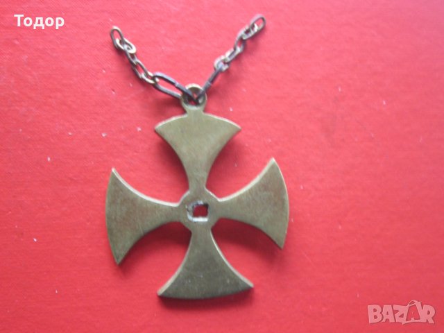 Голям стар немски бронзов кръст , снимка 2 - Колекции - 28230594