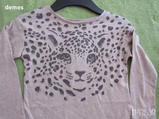 Блуза за момиче Н&М с ефектен тигров принт размер 110/116, ново, снимка 5 - Детски Блузи и туники - 37313123