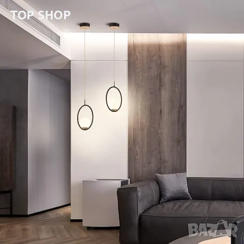 WOERIT Пендел с регулируема височина, LED пендел, димируем, модерен топчен пендел, 7 W 665 LM 3000 K, снимка 5 - Полилеи - 48901516