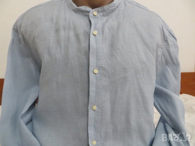 Мъжка ленена риза с дълъг ръкав Drykorn for Beautiful People, снимка 2 - Ризи - 25933824