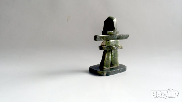 Инукшук инуитска ръчна  статуя  от нефрит, снимка 3 - Други ценни предмети - 43698635