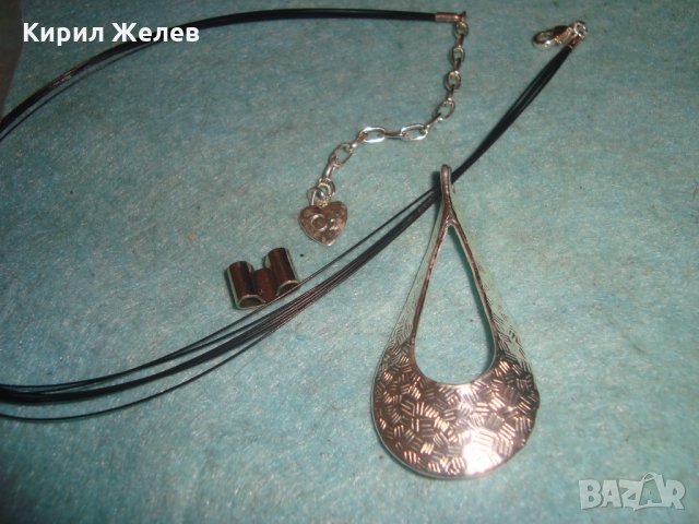 ПОСРЕБРЕН МОДЕН МАРКОВ АРТ МЕДАЛЬОН КОЛИЕ ОГЪРЛИЦА ВЕЧЕРНО БИЖУ 8557, снимка 7 - Колиета, медальони, синджири - 35518109