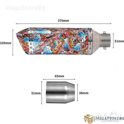 Гърне за мотор мотоциклет PA935 - 40см - ДРАКОН, снимка 5 - Аксесоари и консумативи - 49346081