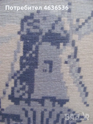 Гоблен , ръчно шит, Дон Кихот, рамка със стъкло , 30х20см., снимка 3 - Гоблени - 53466458