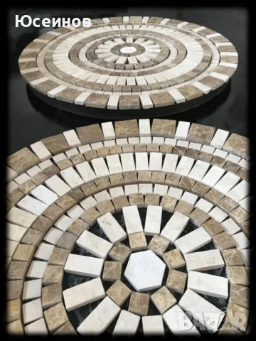 Мозайка( пано ) от естествен камък - Травертин,мрамор, снимка 3 - Други - 49664192