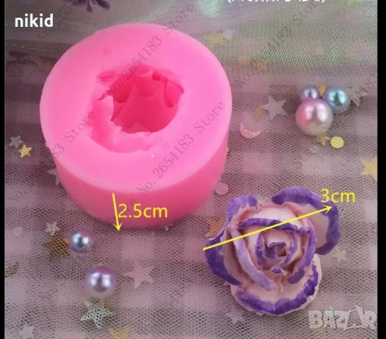 3D малка отворена Роза силиконов молд форма фондан торта шоколад гипс, снимка 1 - Форми - 32392268