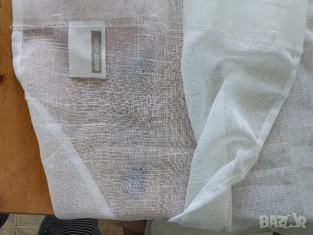 Комплект от две бели пердета, нови, снимка 5 - Пердета и завеси - 48601152