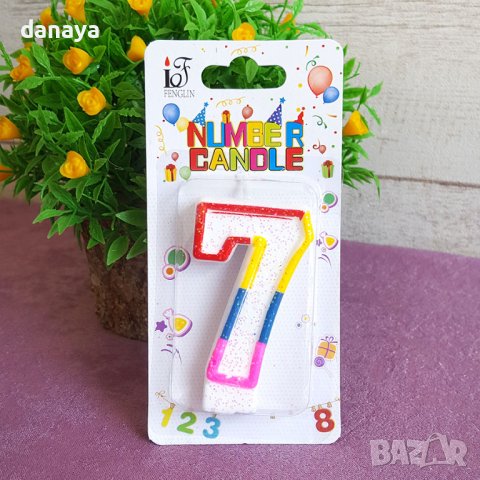 2720 Свещички за рожден ден Цифри с цветен контур, снимка 9 - Други - 36999058