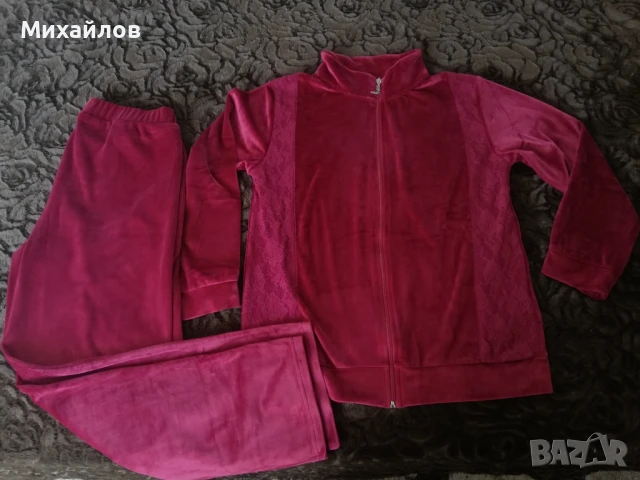 2 вида Анцуг/спортен екип кадифе плюш в червено, снимка 4 - Спортни дрехи, екипи - 43788927