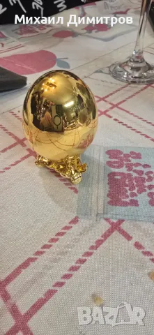 Яйце с гланцово покритие от 24-каратово злато, снимка 7 - Декорация за дома - 48413594