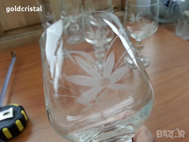 Ретро кристални чаши гравирани , снимка 2 - Антикварни и старинни предмети - 37348216