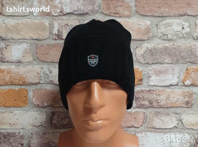 Нова зимна шапка SilverStar с раиран подгъв в черен цвят, снимка 5 - Шапки - 43375880