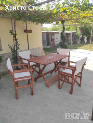 Сгъваеми режисьорски столове и маси 100% бук, снимка 5 - Градински мебели, декорация  - 49097936