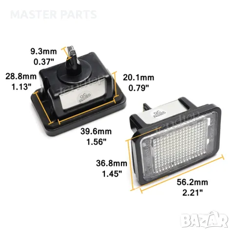 LED плафони заден регистрационен номер Mercedes GLK X204 07-15, снимка 2 - Части - 47708415