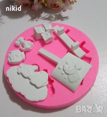 бебешко пано фигурки табела облак кубчета силиконов молд форма фондан гипс