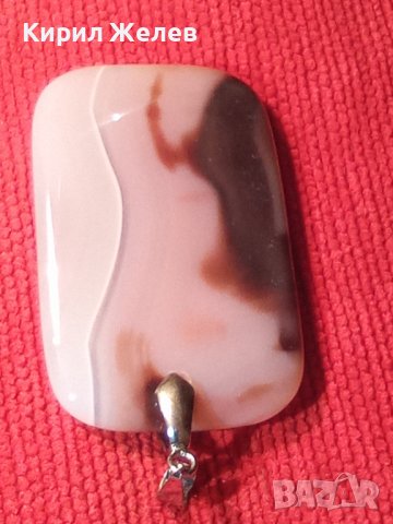 ПОЛУСКЪПОЦЕНЕН КАМЪК ГОЛЯМА ШЛИФОВАНА АРТ ПЛОЧКА МЕДАЛЬОН ПЕНДАНТ БИЖУ 7276, снимка 10 - Колиета, медальони, синджири - 30568832