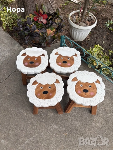 Столче / Табуретка от тиково дърво