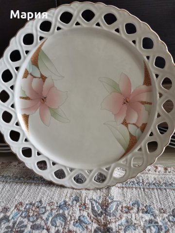 Ажурен порцеланов поднос, снимка 3 - Сервизи - 33036983