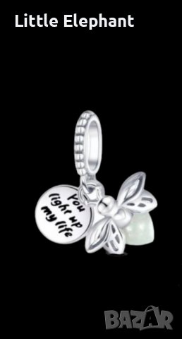 Сребърен висящ елемент Пандора"Изпълнена със светлина"/нов, снимка 1