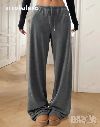 Ежедневни дамски свободни панталони с шнур и ластик, 2цвята, снимка 5 - Панталони - 48708740