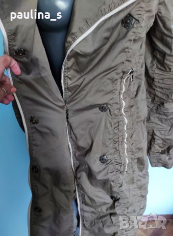 Дизайнерски тренч с кожен ефект "Marc Cain" sports / унисайз , снимка 3 - Палта, манта - 36840255