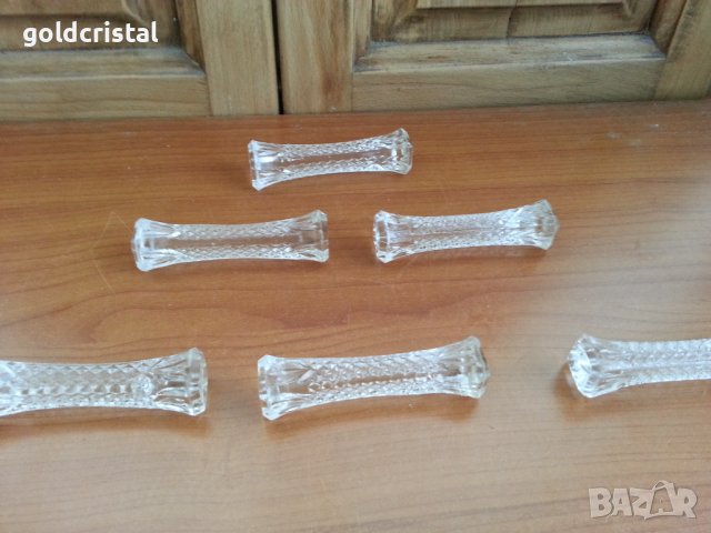 Кристални стъклени поставки за прибори , снимка 6 - Антикварни и старинни предмети - 37544790