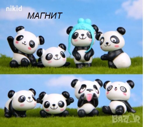 1 бр Панда пластмасова фигурка с магнит 