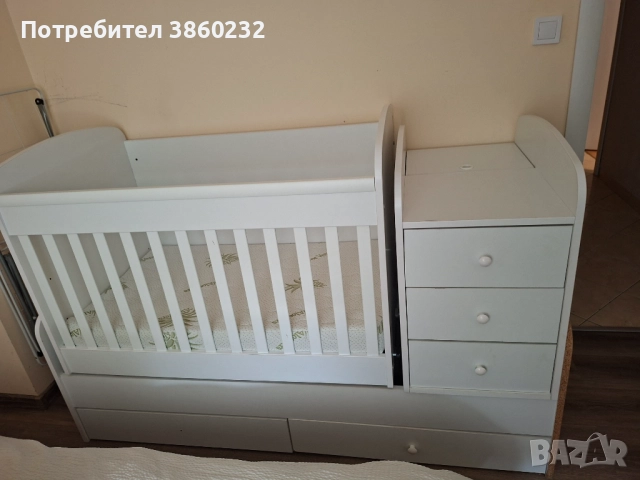 Детско легло с матрак от мемори пяна, снимка 2 - Кошарки - 52679980