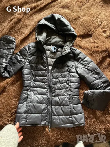 Зимно дамско черно яке с качулка шушляк два вида