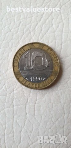 Монета От 10 Френски Франка От 1990г.