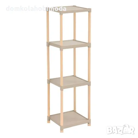 Етажерка масив с 4 пластмасови рафта 25x26x100cm