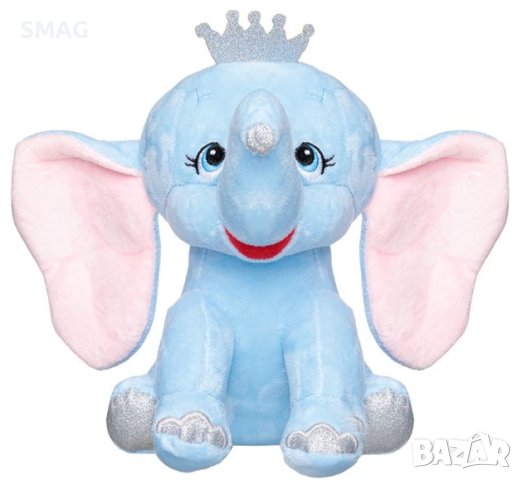 Плюшен слон Ciel с големи уши, сребърна блестяща корона 21 см