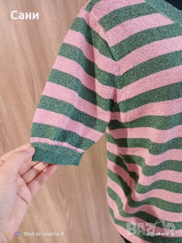 Блуза на райета и ламе, снимка 3 - Туники - 51748890