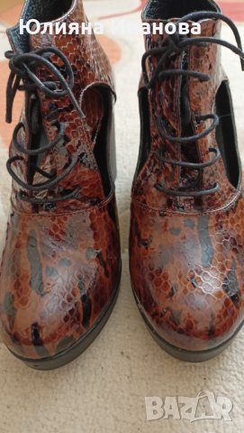 Кафеви обувки , снимка 4 - Дамски обувки на ток - 36688825