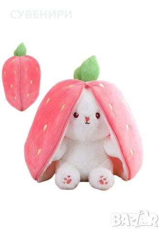 Плюшена играчка Strawberry Bunny 25 см , снимка 4 - Плюшени играчки - 43985549