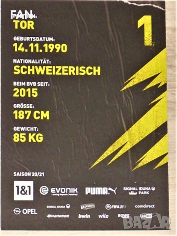 Борусия Дортмунд комплект оригинални футболни картички от сезон 2020/21 , снимка 8 - Фен артикули - 38826414