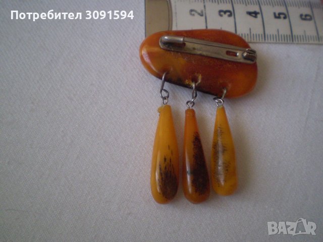 Стара дамска кехлибарена брошка, снимка 5 - Антикварни и старинни предмети - 37918860