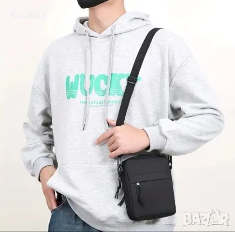 Малка лятна ваканционна чантичка с презрамки / Черен Оксфордски плат!