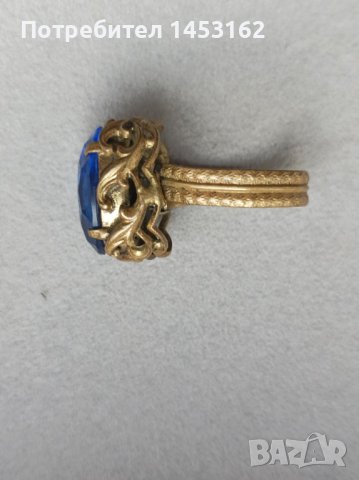 Старинен пръстен с кристал , снимка 2 - Пръстени - 43446585