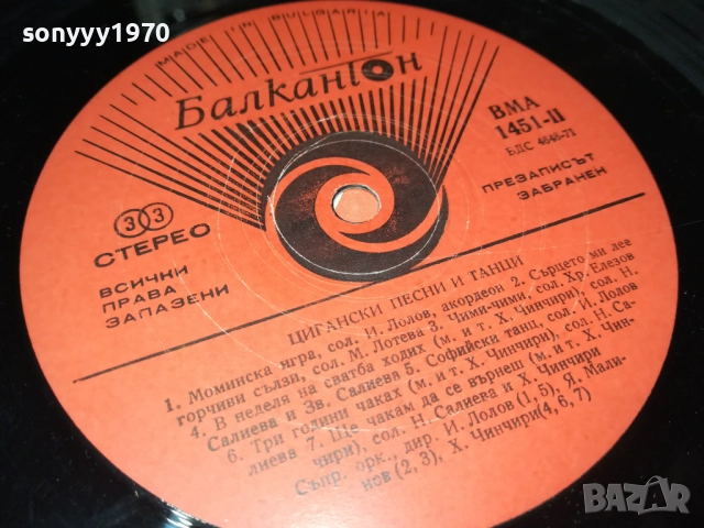 ЦИГАНСКИ ПЕСНИ 0212250741, снимка 10 - Грамофонни плочи - 52620816