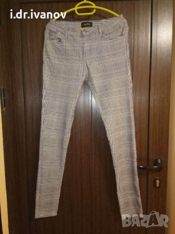 кариран еластичен клин панталон