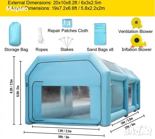 Мобилна надуваема камера за боядисване, снимка 7 - Бояджийски услуги - 43148433