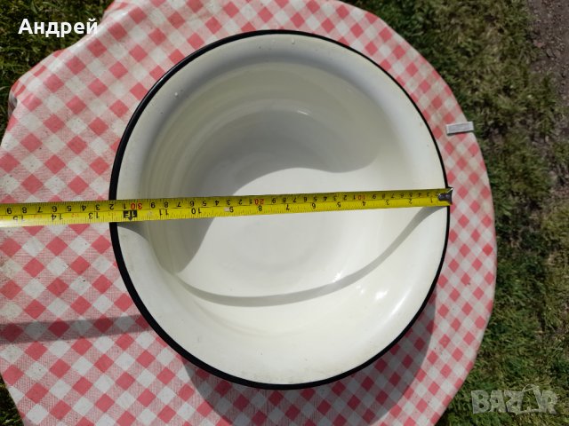 Стар емайлиран леген #4, снимка 3 - Антикварни и старинни предмети - 33030007