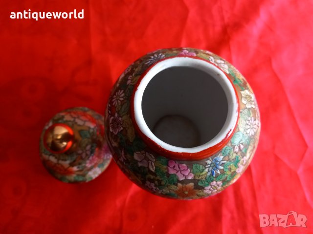 Стара Китайска Поцеланова Урна , Ваза, Маркирана, снимка 4 - Антикварни и старинни предмети - 43756692
