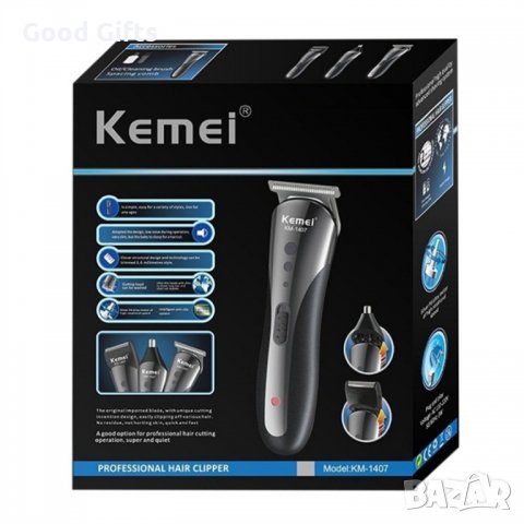 Професионална машинка + тример за подстригване Kemei KM1407 3в1, снимка 9 - Машинки за подстригване - 34707264