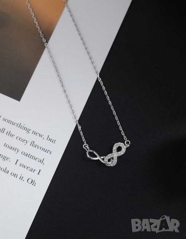 Тотална разпродажба - 50% Сребърно колие ∞infinity∞, снимка 4 - Колиета, медальони, синджири - 33142539