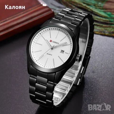 (2 цвята) Мъжки часовник Curren 8091 с метална верижка, снимка 2 - Мъжки - 49688405
