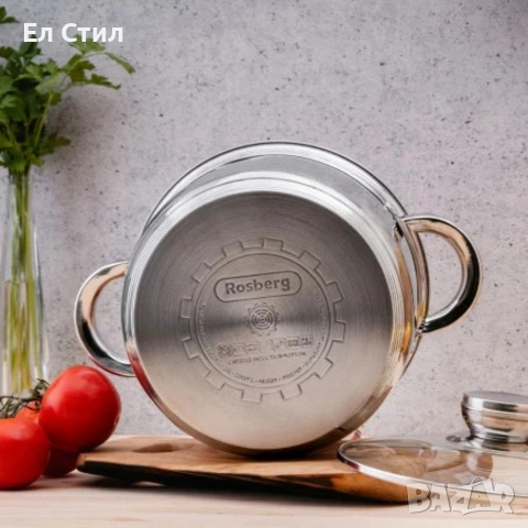 Комплект съдове, 12 части, 2 подложки, Неръжд.стомана, снимка 3 - Съдове за готвене - 53565548