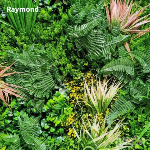 Декоративен Панел 1м² от Изкуствена Зеленина с Цветни Акценти – kw2734, снимка 6 - Декорация за дома - 51206239